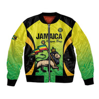 Custom Jamaica Football Bomber Jacket Go Reggae Boyz