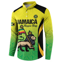 Custom Jamaica Football Button Sweatshirt Go Reggae Boyz