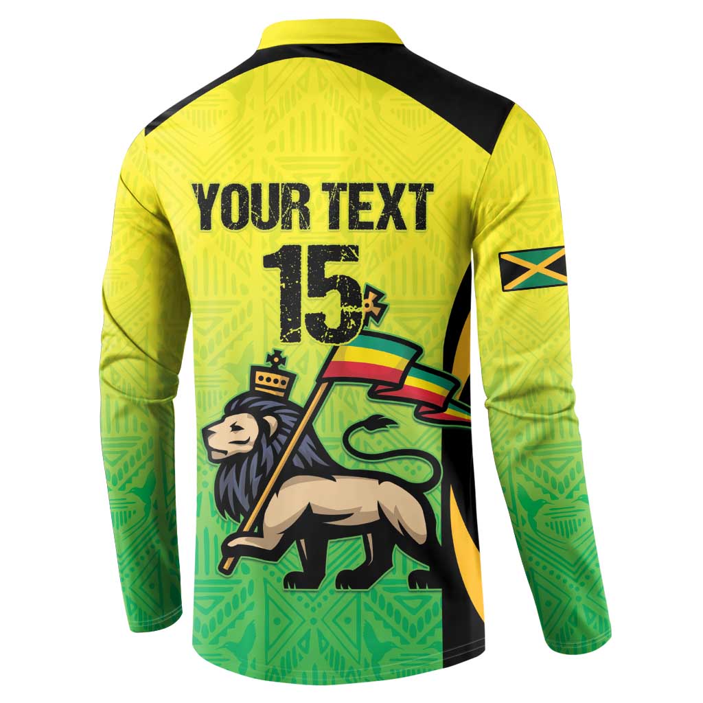 Custom Jamaica Football Button Sweatshirt Go Reggae Boyz