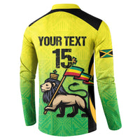 Custom Jamaica Football Button Sweatshirt Go Reggae Boyz