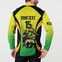 Custom Jamaica Football Button Sweatshirt Go Reggae Boyz