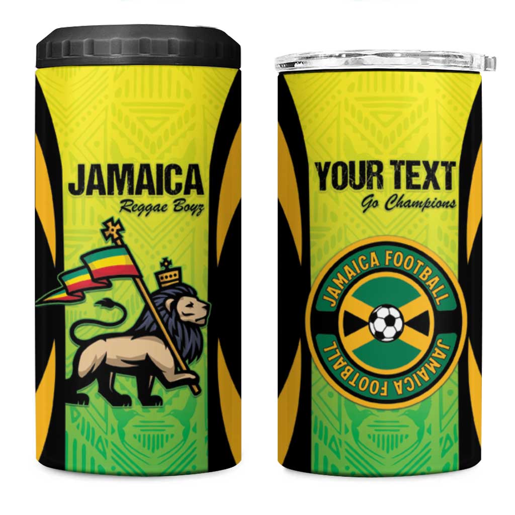 Custom Jamaica Football 4 in 1 Can Cooler Tumbler Go Reggae Boyz