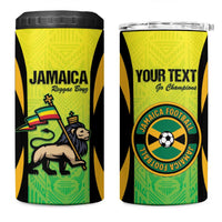 Custom Jamaica Football 4 in 1 Can Cooler Tumbler Go Reggae Boyz