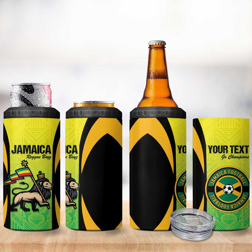 Custom Jamaica Football 4 in 1 Can Cooler Tumbler Go Reggae Boyz