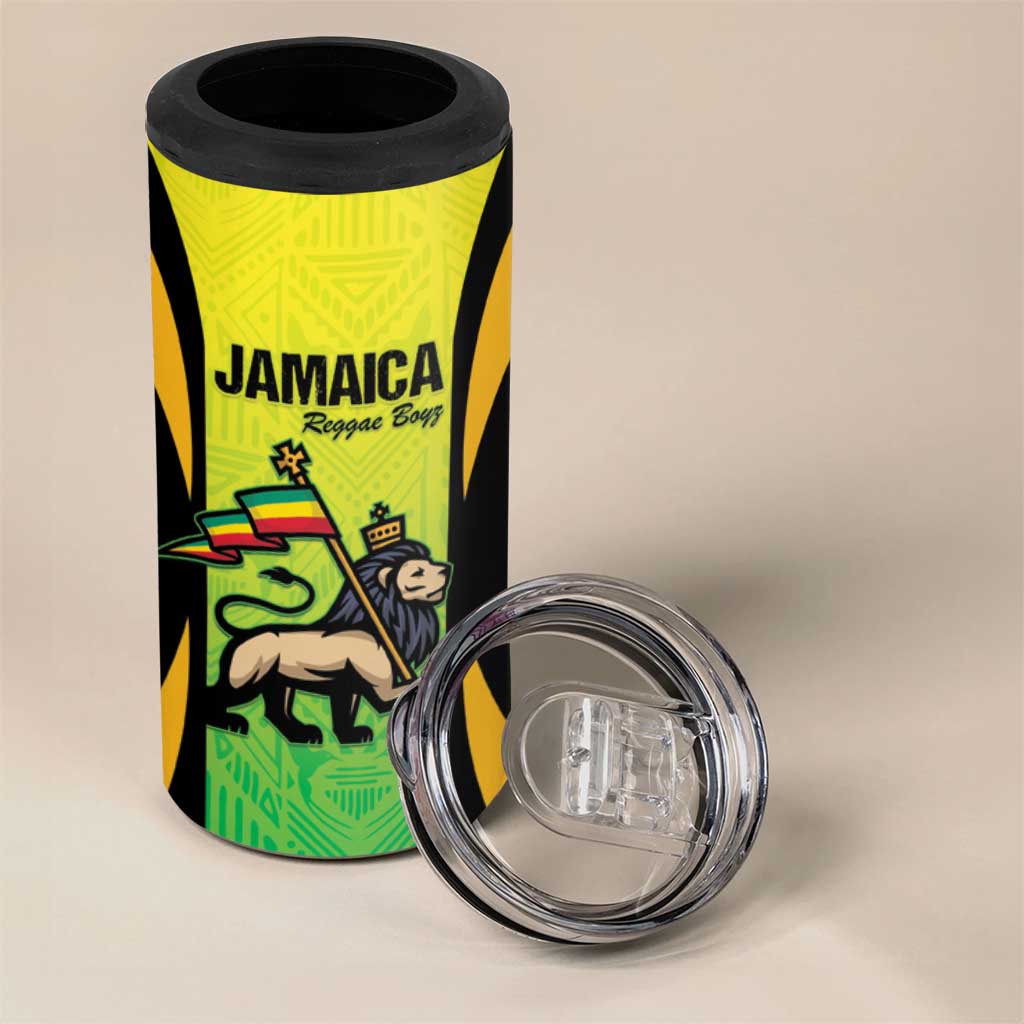 Custom Jamaica Football 4 in 1 Can Cooler Tumbler Go Reggae Boyz