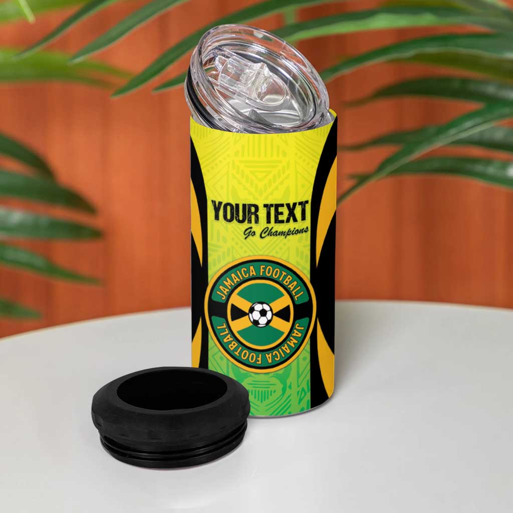 Custom Jamaica Football 4 in 1 Can Cooler Tumbler Go Reggae Boyz