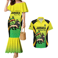 Custom Jamaica Football Couples Matching Mermaid Dress and Hawaiian Shirt Go Reggae Boyz