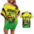 Custom Jamaica Football Couples Matching Off Shoulder Short Dress and Hawaiian Shirt Go Reggae Boyz