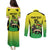 Custom Jamaica Football Couples Matching Puletasi and Long Sleeve Button Shirt Go Reggae Boyz