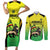 Custom Jamaica Football Couples Matching Short Sleeve Bodycon Dress and Long Sleeve Button Shirt Go Reggae Boyz