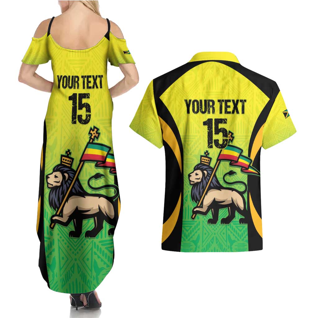 Custom Jamaica Football Couples Matching Summer Maxi Dress and Hawaiian Shirt Go Reggae Boyz