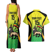 Custom Jamaica Football Couples Matching Tank Maxi Dress and Hawaiian Shirt Go Reggae Boyz