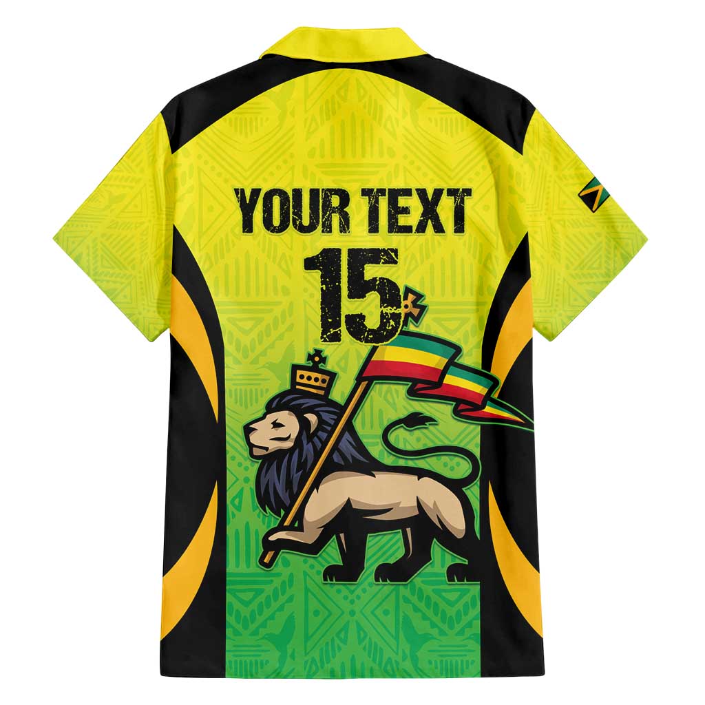 Custom Jamaica Football Family Matching Long Sleeve Bodycon Dress and Hawaiian Shirt Go Reggae Boyz