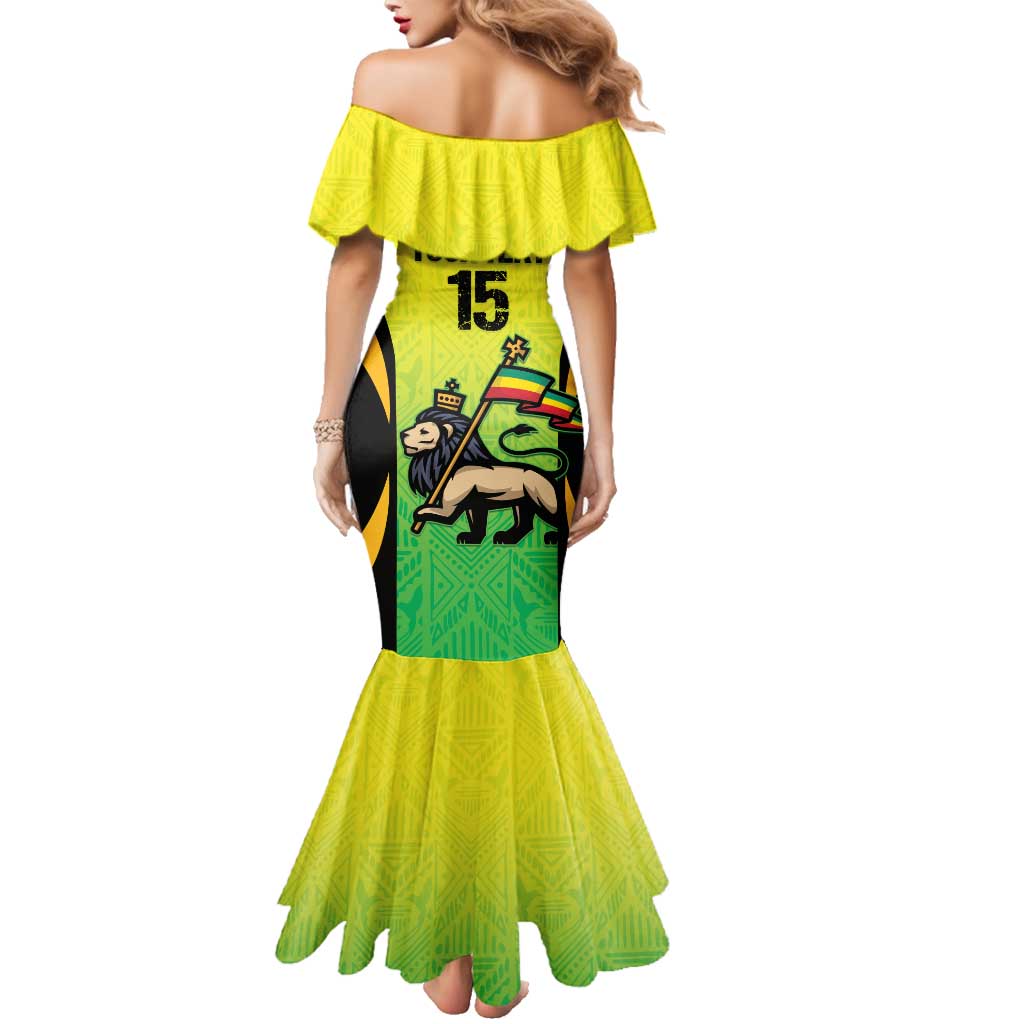 Custom Jamaica Football Family Matching Mermaid Dress and Hawaiian Shirt Go Reggae Boyz