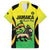 Custom Jamaica Football Family Matching Off The Shoulder Long Sleeve Dress and Hawaiian Shirt Go Reggae Boyz