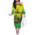 Custom Jamaica Football Family Matching Off The Shoulder Long Sleeve Dress and Hawaiian Shirt Go Reggae Boyz