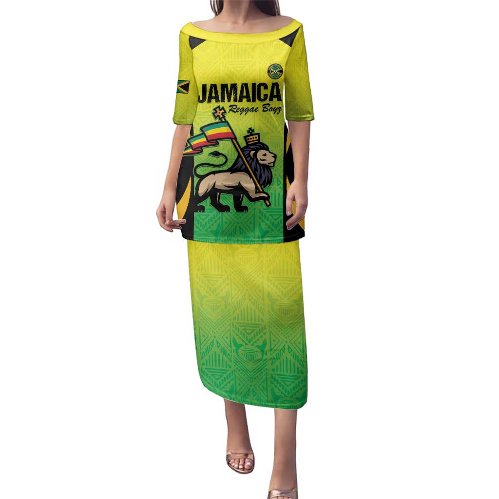 Custom Jamaica Football Family Matching Puletasi and Hawaiian Shirt Go Reggae Boyz