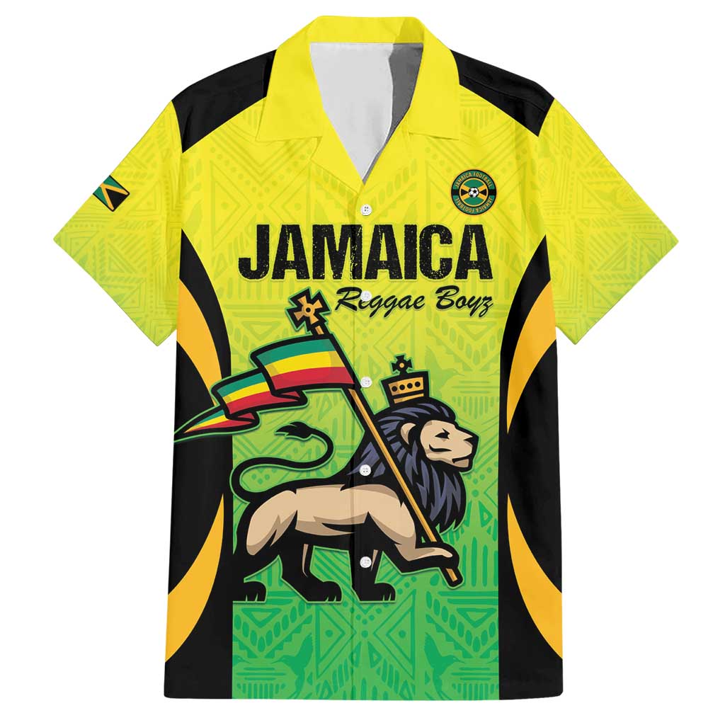 Custom Jamaica Football Family Matching Short Sleeve Bodycon Dress and Hawaiian Shirt Go Reggae Boyz