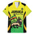 Custom Jamaica Football Family Matching Short Sleeve Bodycon Dress and Hawaiian Shirt Go Reggae Boyz