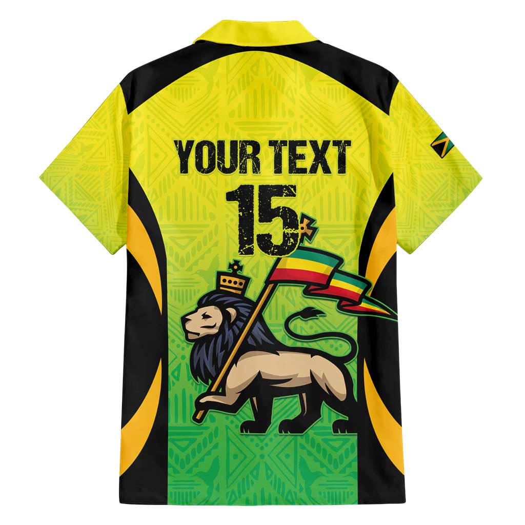 Custom Jamaica Football Family Matching Short Sleeve Bodycon Dress and Hawaiian Shirt Go Reggae Boyz