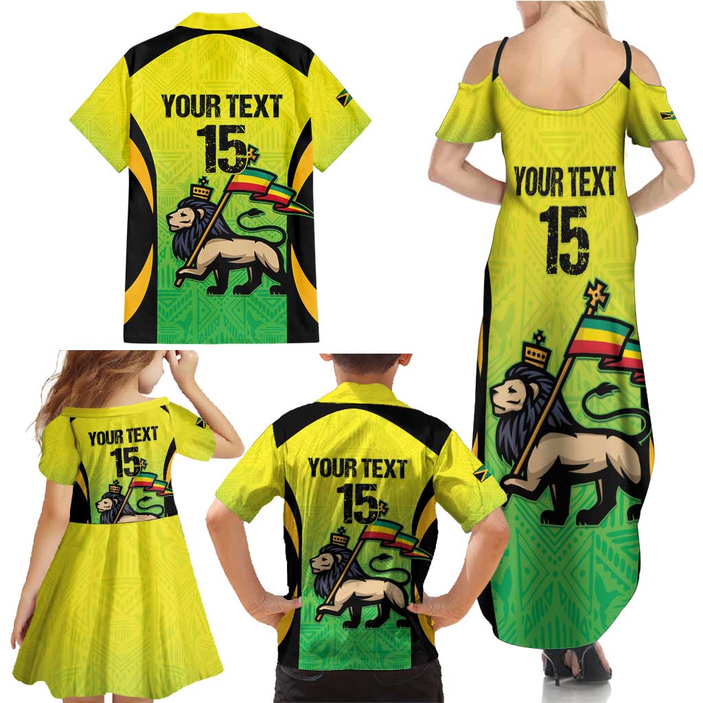 Custom Jamaica Football Family Matching Summer Maxi Dress and Hawaiian Shirt Go Reggae Boyz