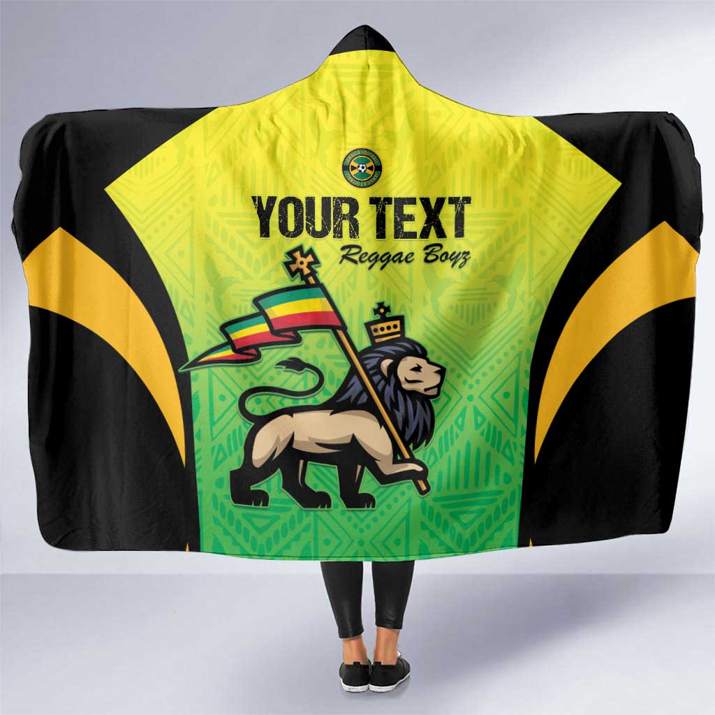 Custom Jamaica Football Hooded Blanket Go Reggae Boyz
