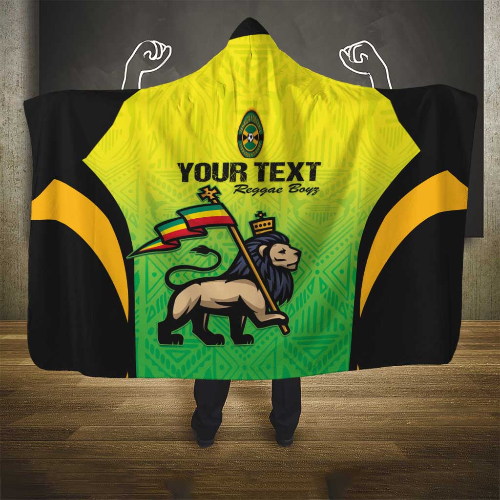 Custom Jamaica Football Hooded Blanket Go Reggae Boyz