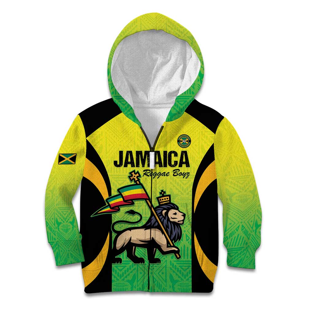 Custom Jamaica Football Kid Hoodie Go Reggae Boyz