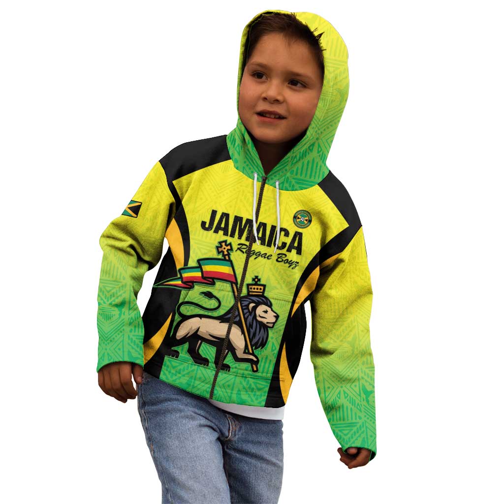 Custom Jamaica Football Kid Hoodie Go Reggae Boyz