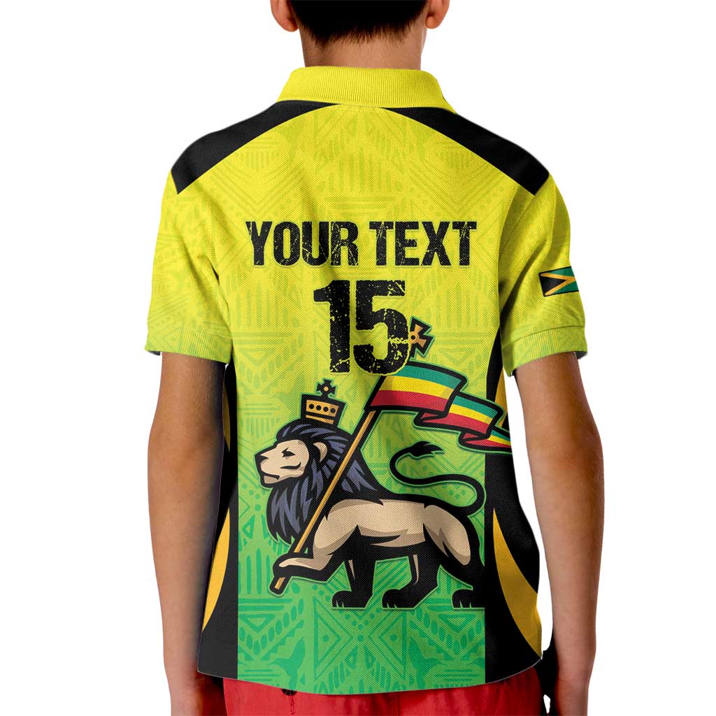 Custom Jamaica Football Kid Polo Shirt Go Reggae Boyz