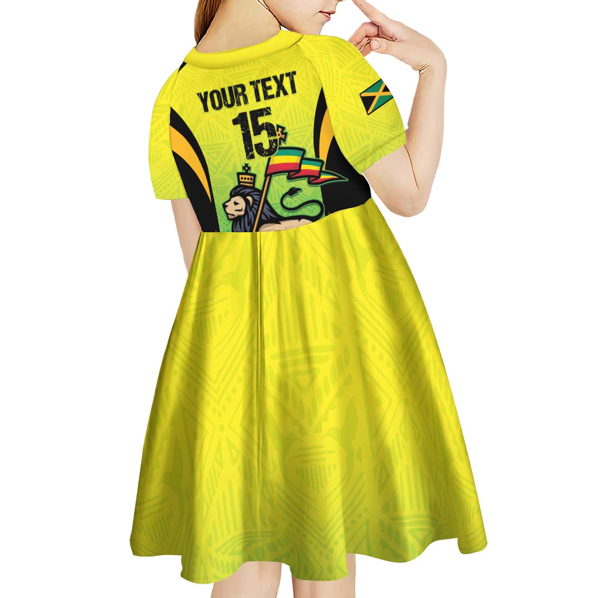 Custom Jamaica Football Kid Short Sleeve Dress Go Reggae Boyz