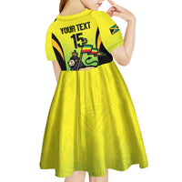 Custom Jamaica Football Kid Short Sleeve Dress Go Reggae Boyz