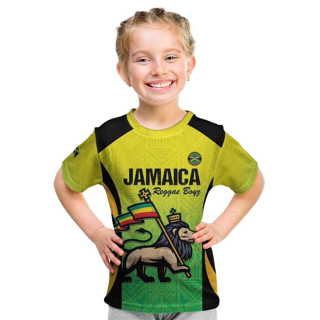 Custom Jamaica Football Kid T Shirt Go Reggae Boyz