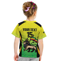 Custom Jamaica Football Kid T Shirt Go Reggae Boyz