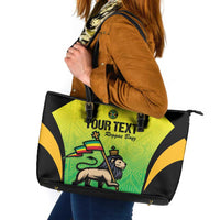 Custom Jamaica Football Leather Tote Bag Go Reggae Boyz