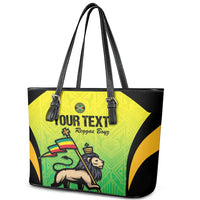 Custom Jamaica Football Leather Tote Bag Go Reggae Boyz