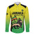 Custom Jamaica Football Long Sleeve Button Shirt Go Reggae Boyz