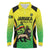 Custom Jamaica Football Long Sleeve Polo Shirt Go Reggae Boyz