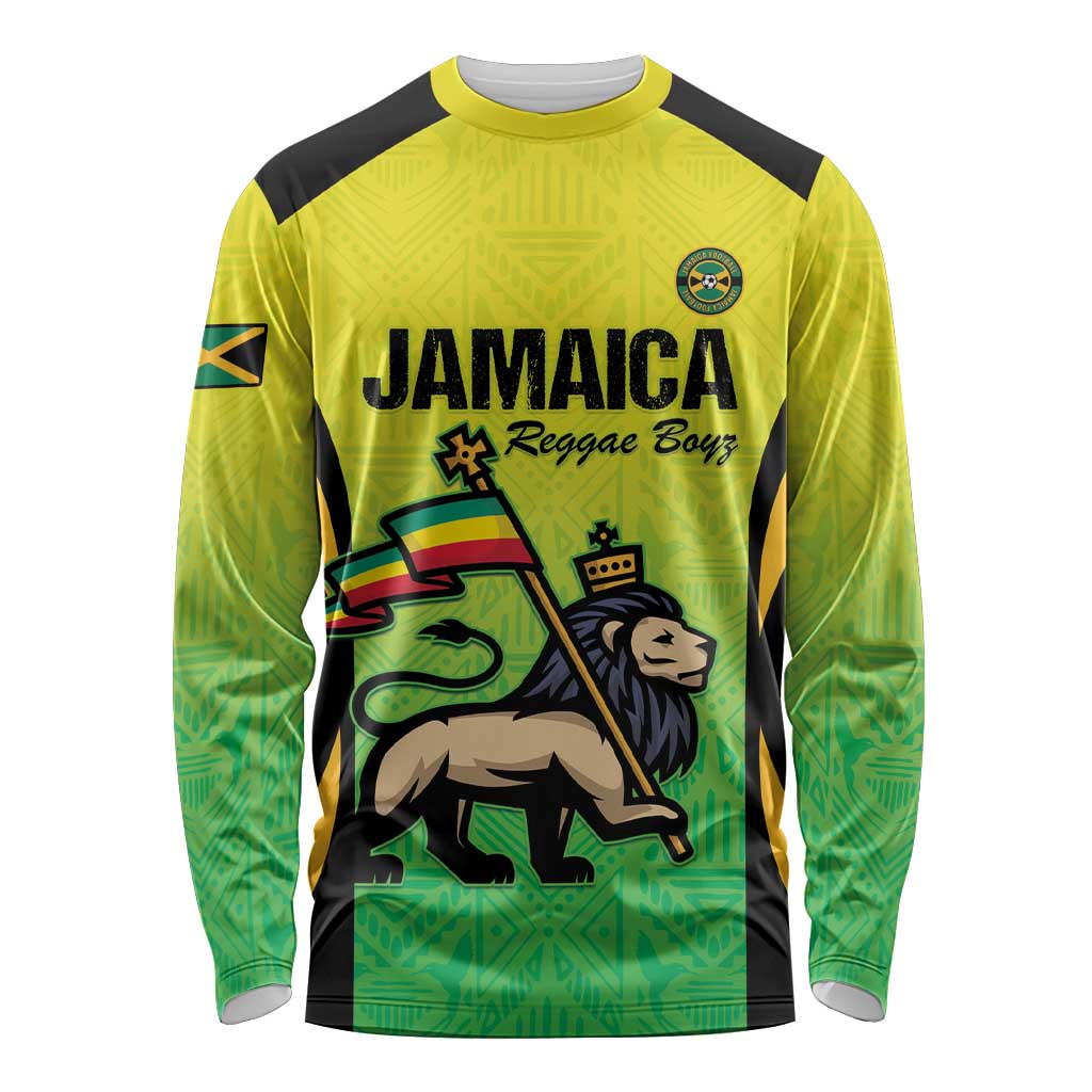 Custom Jamaica Football Long Sleeve Shirt Go Reggae Boyz