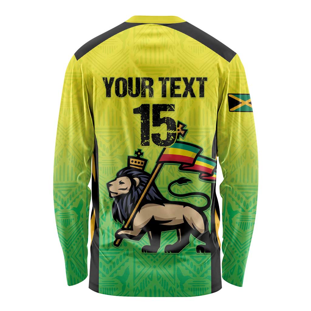 Custom Jamaica Football Long Sleeve Shirt Go Reggae Boyz
