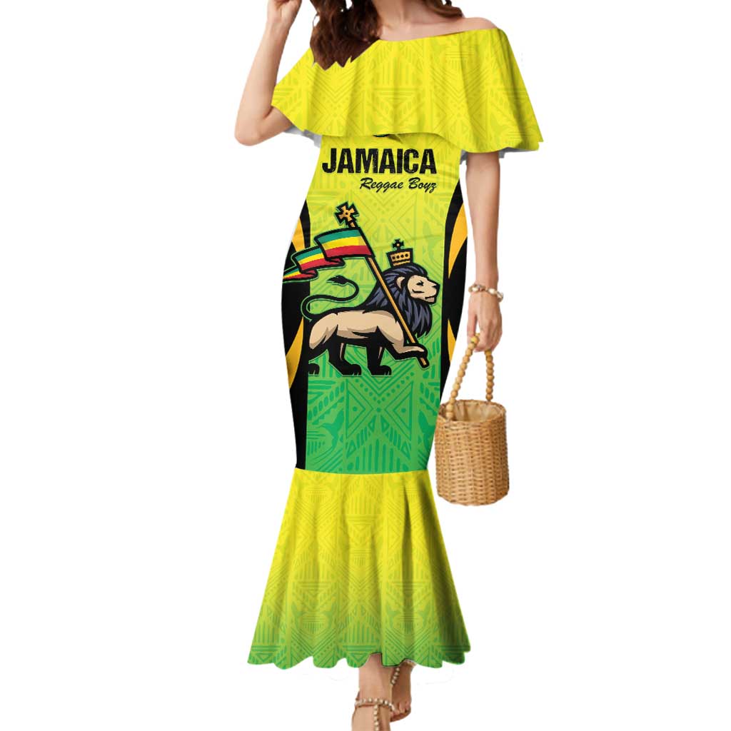 Custom Jamaica Football Mermaid Dress Go Reggae Boyz