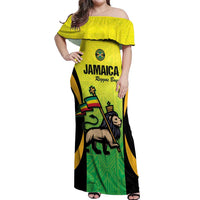 Custom Jamaica Football Off Shoulder Maxi Dress Go Reggae Boyz