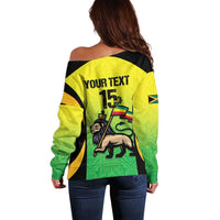 Custom Jamaica Football Off Shoulder Sweater Go Reggae Boyz