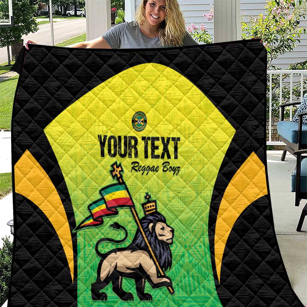 Custom Jamaica Football Quilt Go Reggae Boyz