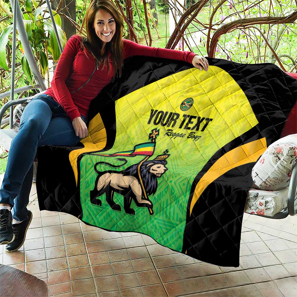 Custom Jamaica Football Quilt Go Reggae Boyz