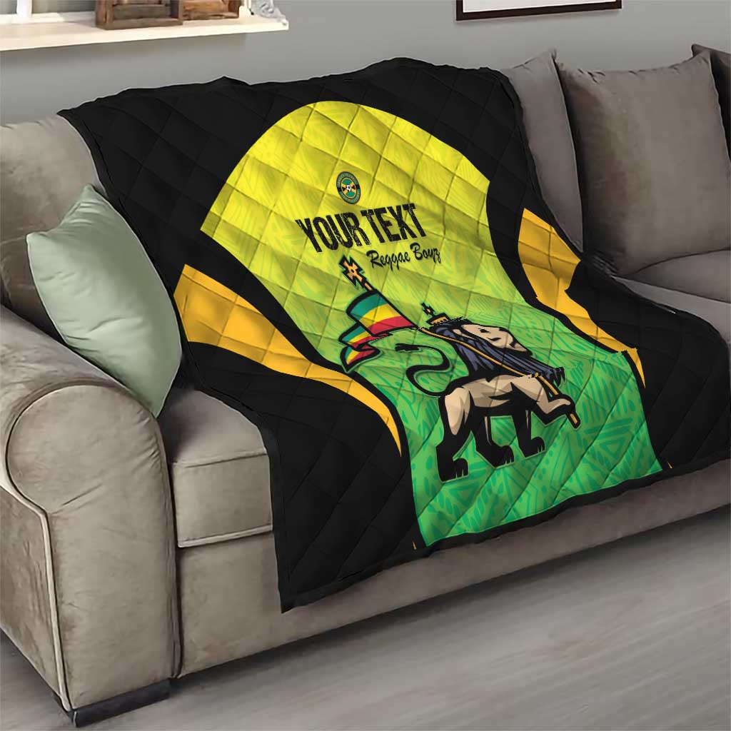 Custom Jamaica Football Quilt Go Reggae Boyz