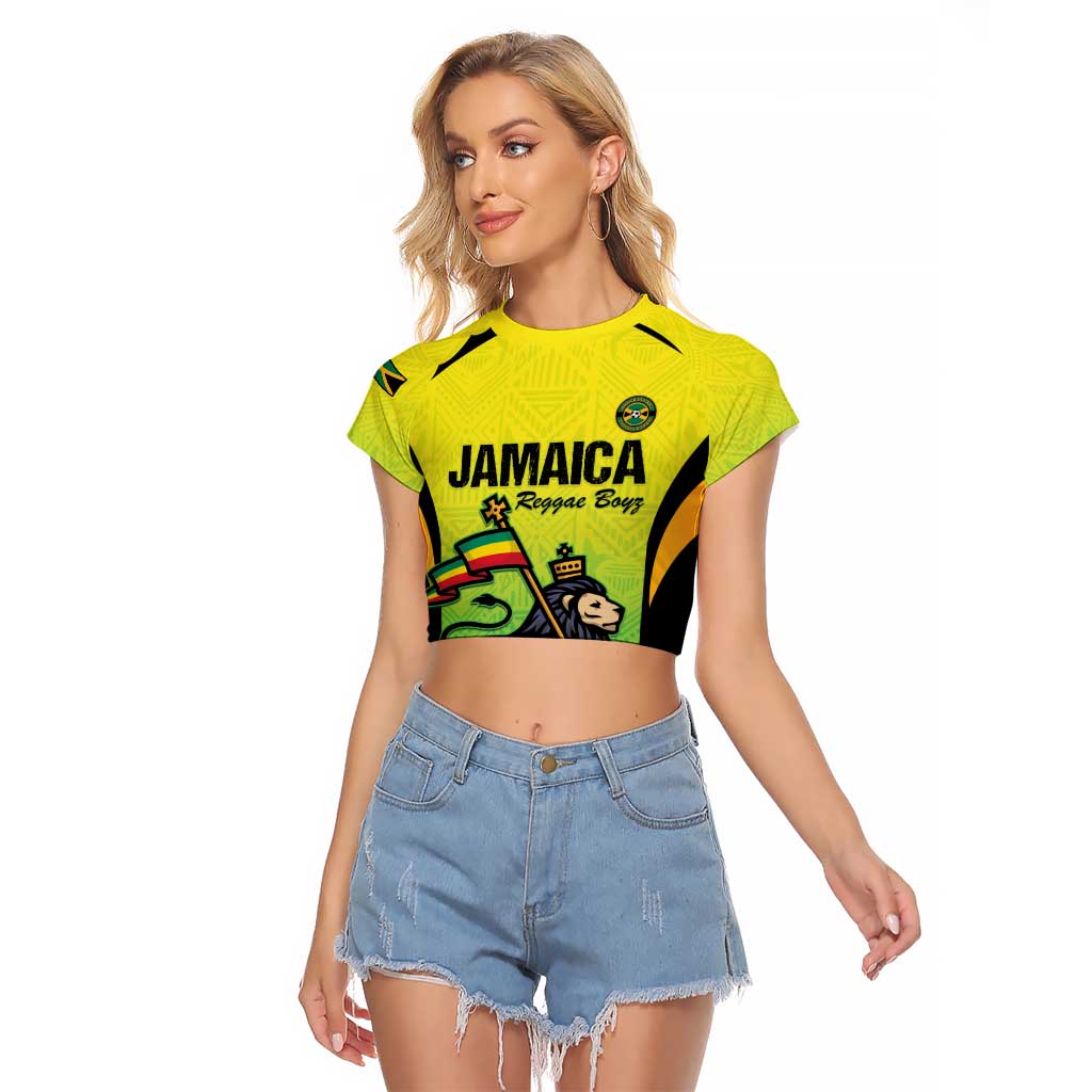 Custom Jamaica Football Raglan Cropped T Shirt Go Reggae Boyz