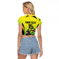 Custom Jamaica Football Raglan Cropped T Shirt Go Reggae Boyz