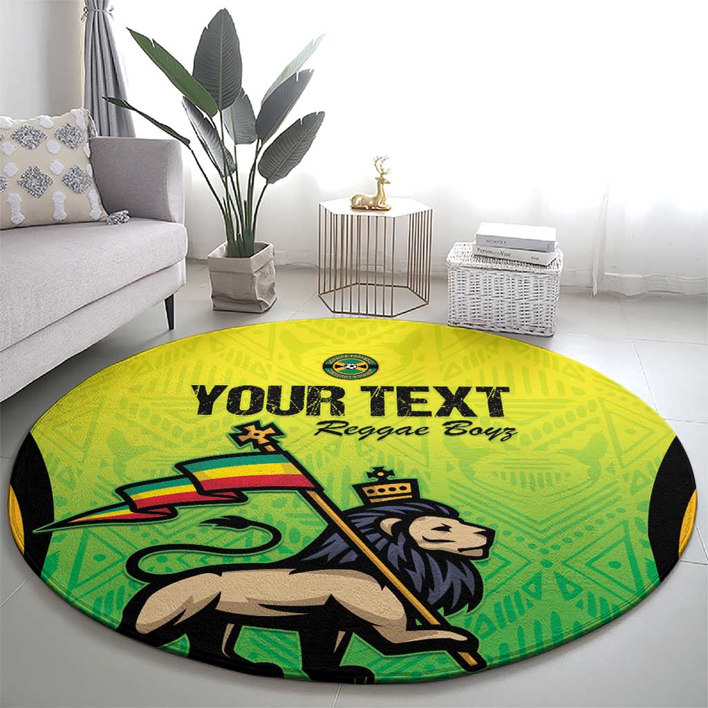 Custom Jamaica Football Round Carpet Go Reggae Boyz
