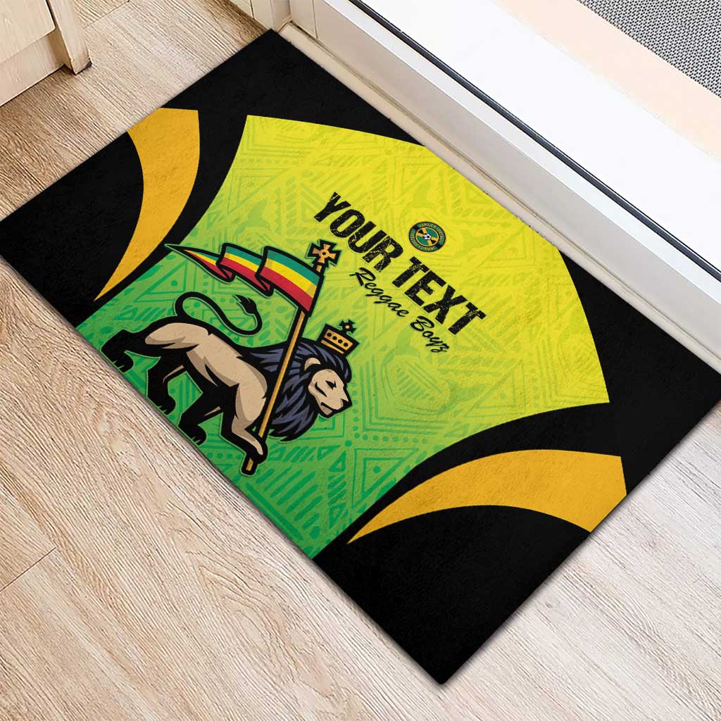 Custom Jamaica Football Rubber Doormat Go Reggae Boyz